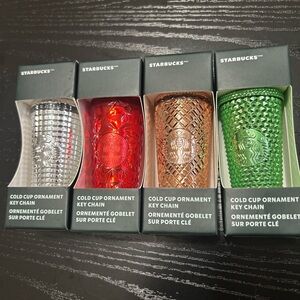 Starbucks cold cup keychain 4 pack nwt